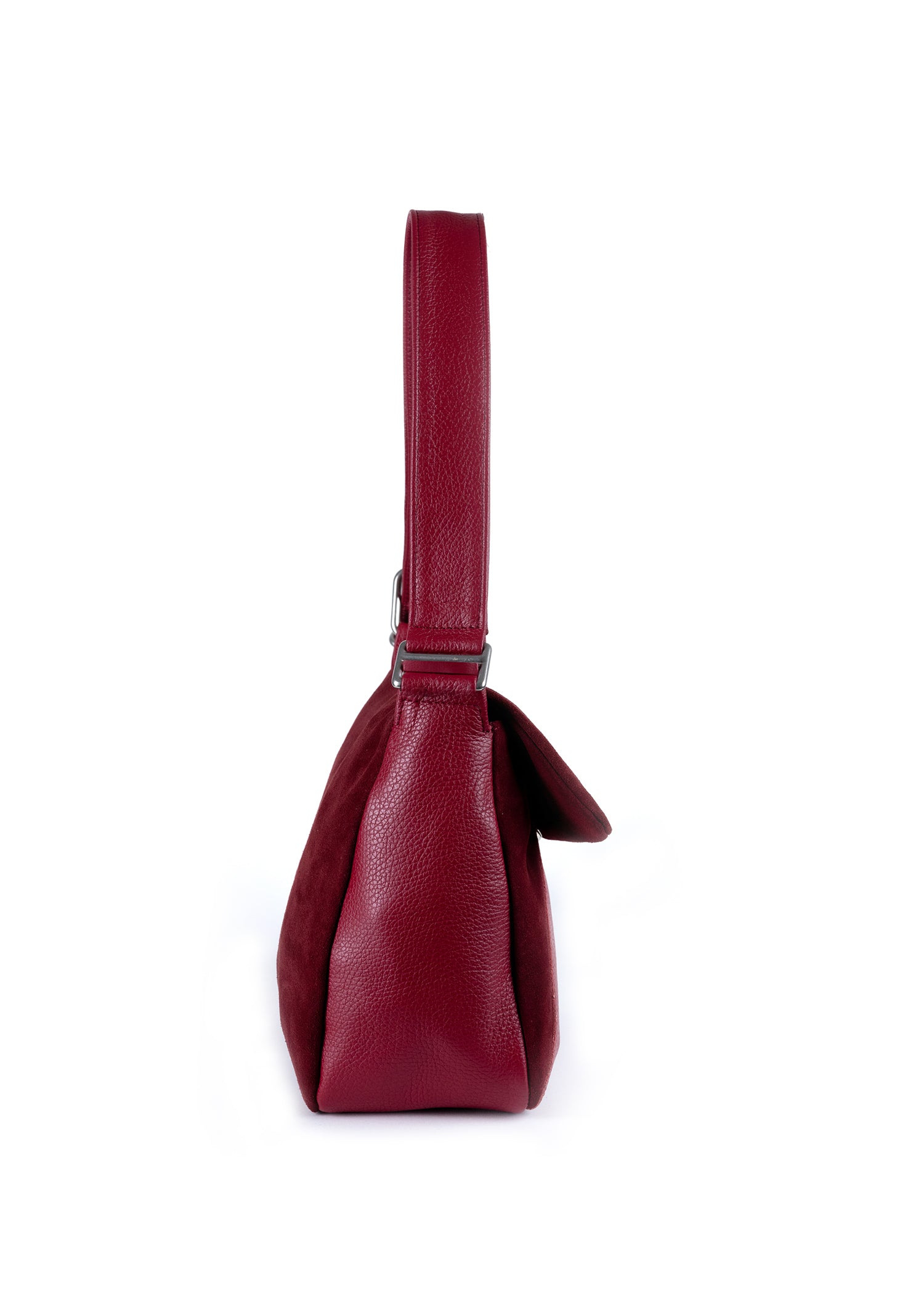 Suede Shoulder Bag - Wine
