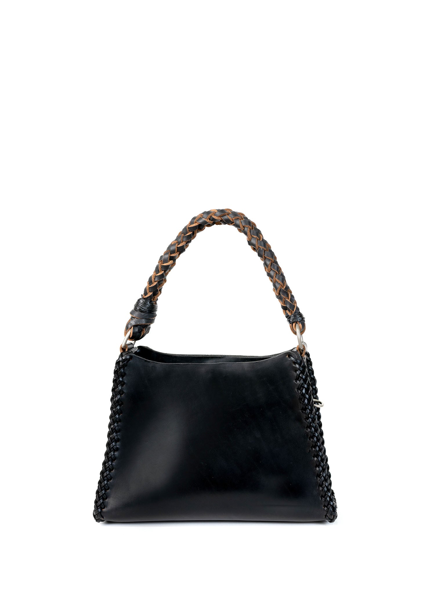 Small Embroidered Pyramid Bag - Black