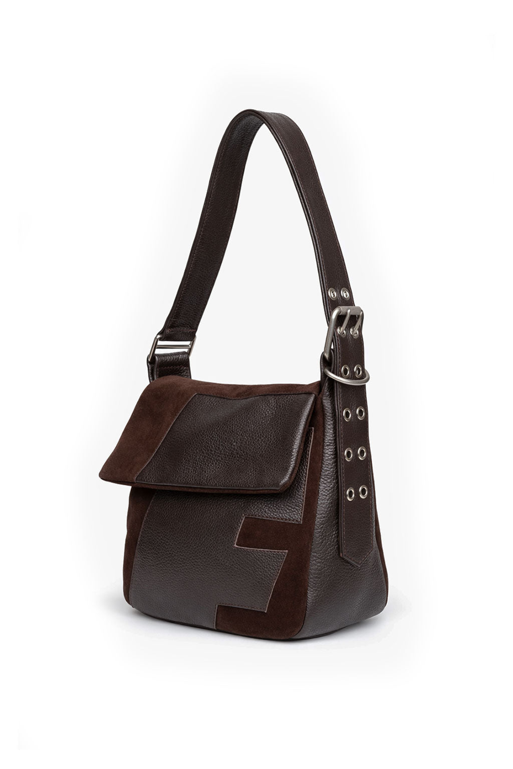 Suede Shoulder Bag - Chocolate