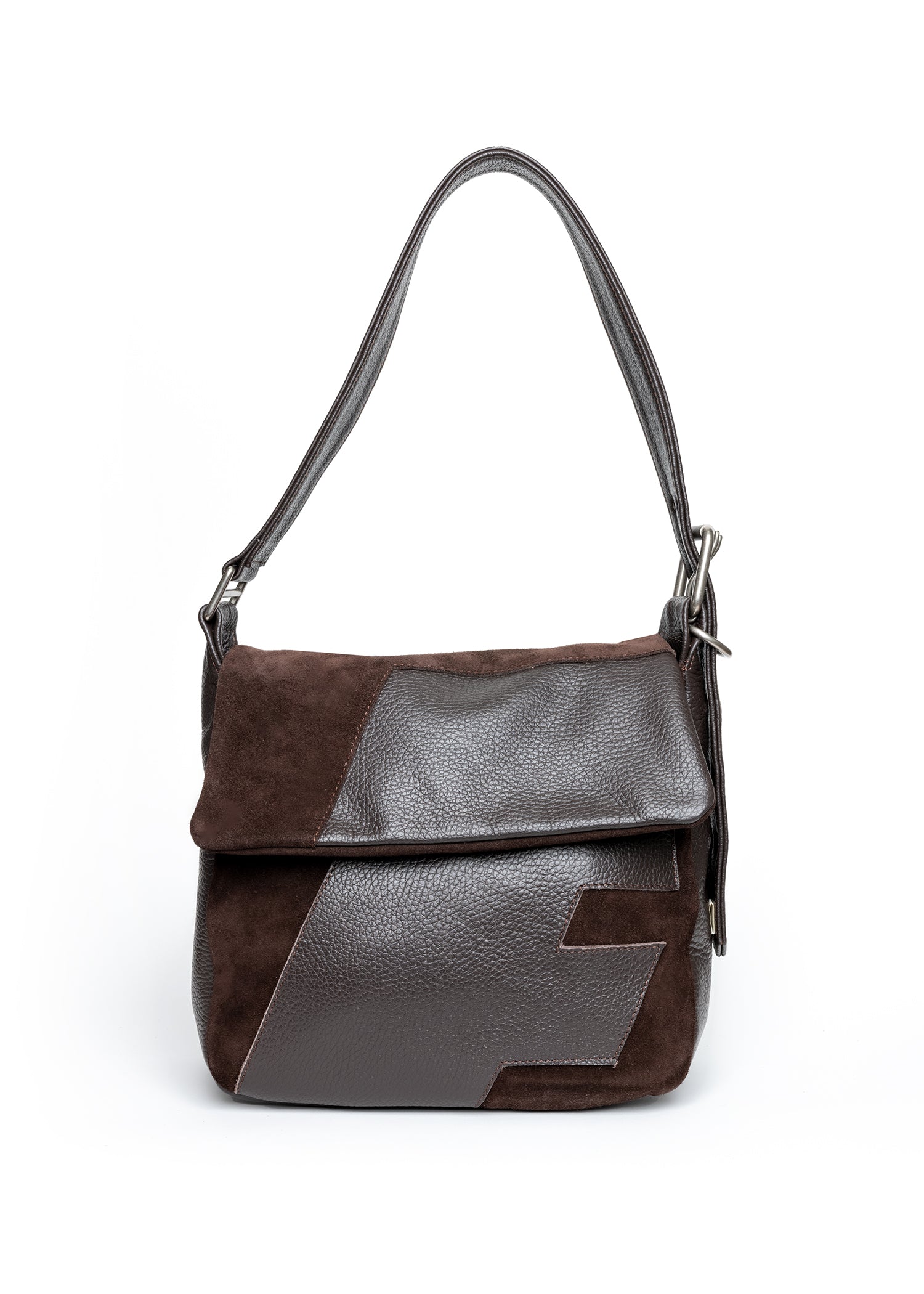 Suede Shoulder Bag - Chocolate