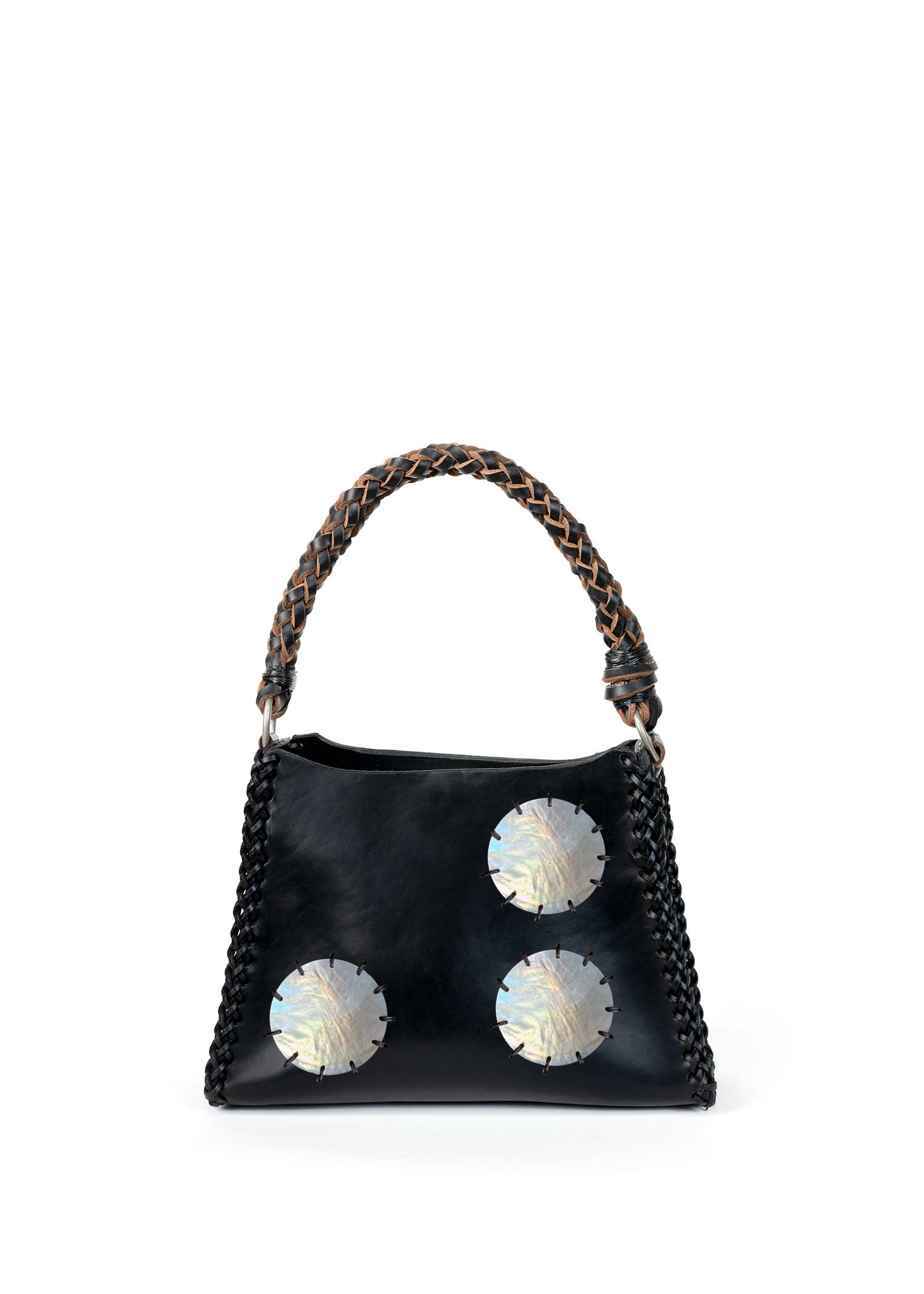 Small Mother of Pearl Pyramid Bag - Black