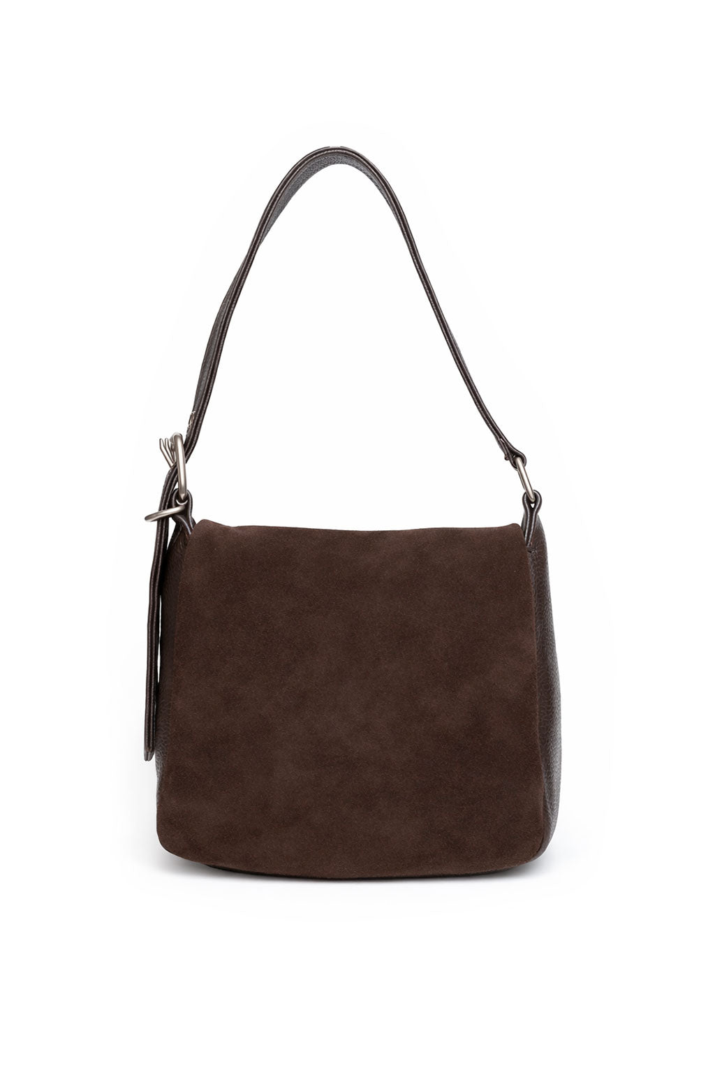 Suede Shoulder Bag - Chocolate
