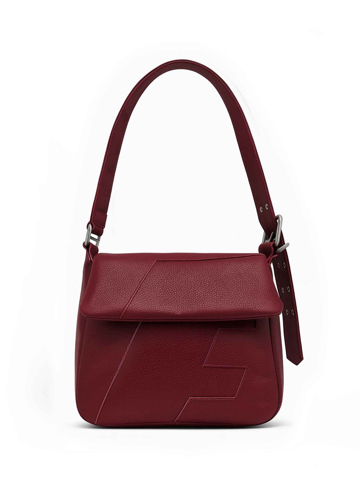 Leather Shoulder Bag - Red