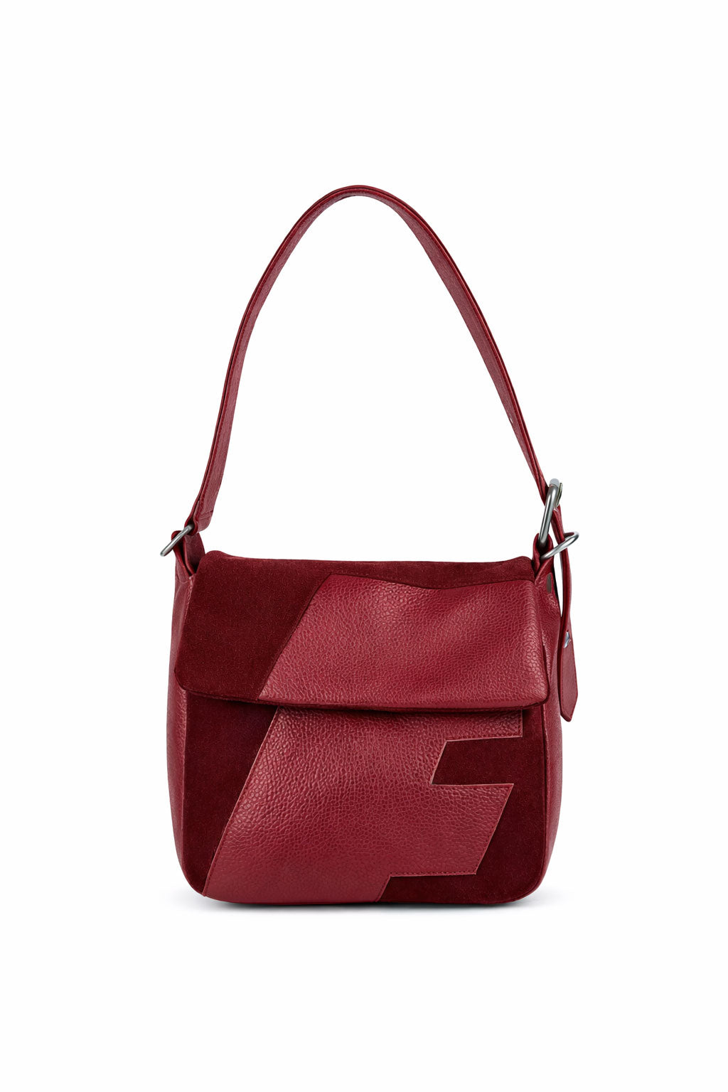 Suede Shoulder Bag - Wine