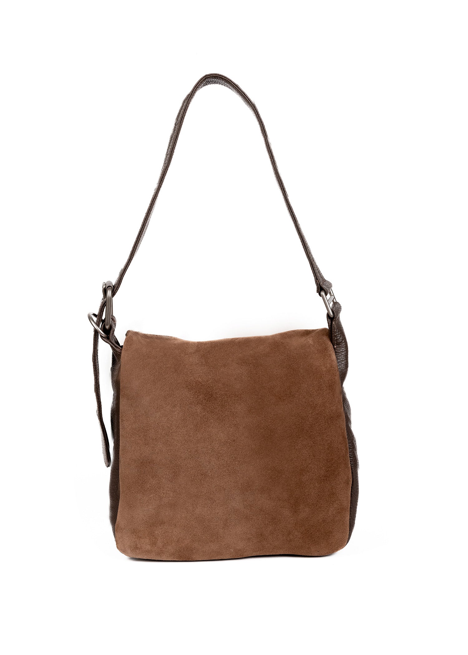 Suede Shoulder Bag - Biscuit