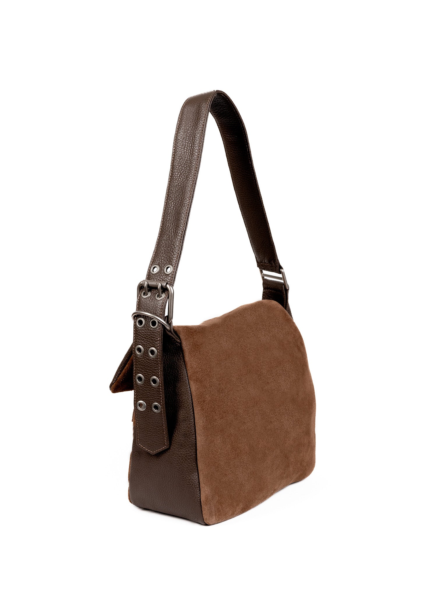 Suede Shoulder Bag - Biscuit