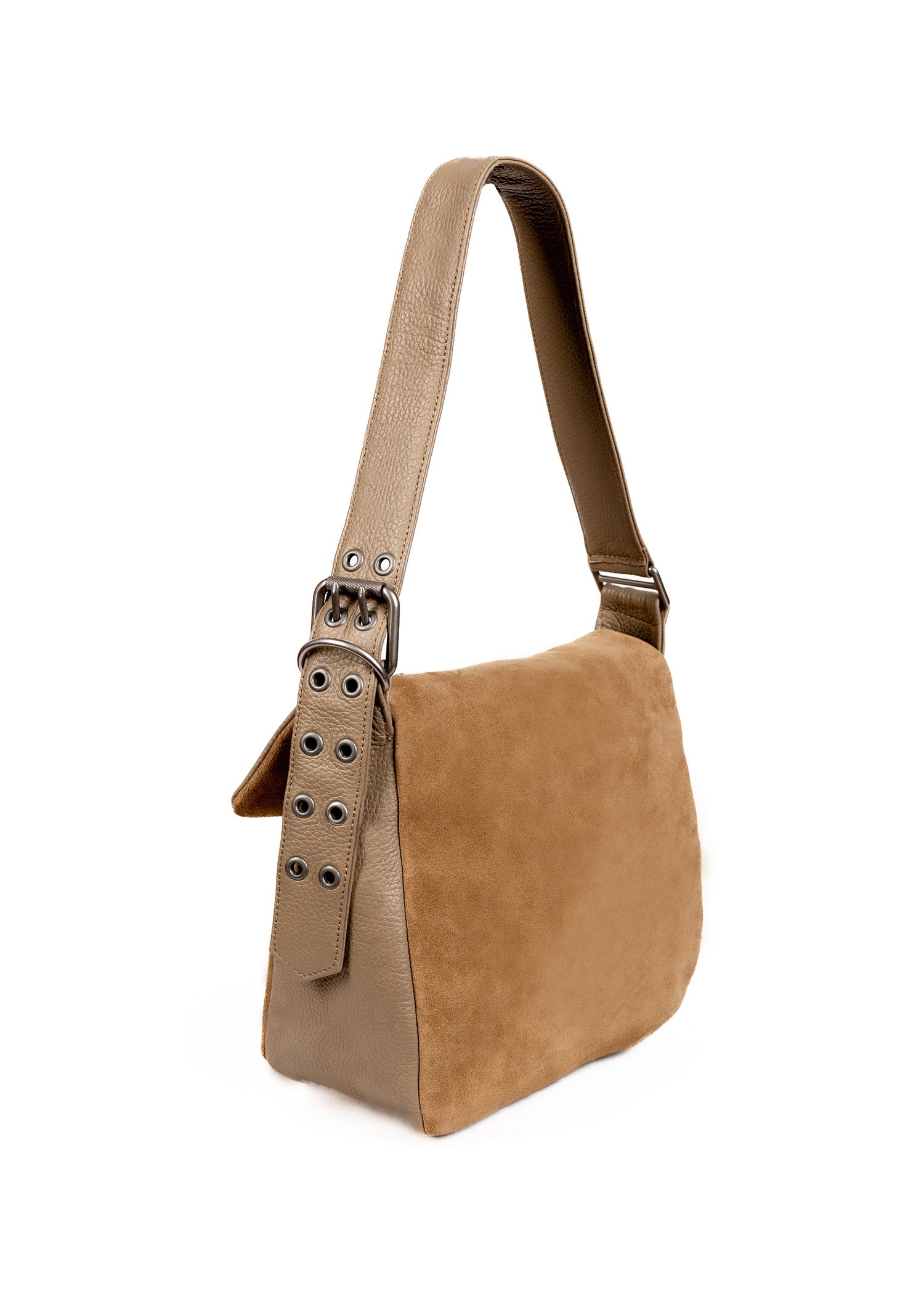 Suede Shoulder Bag - Sand