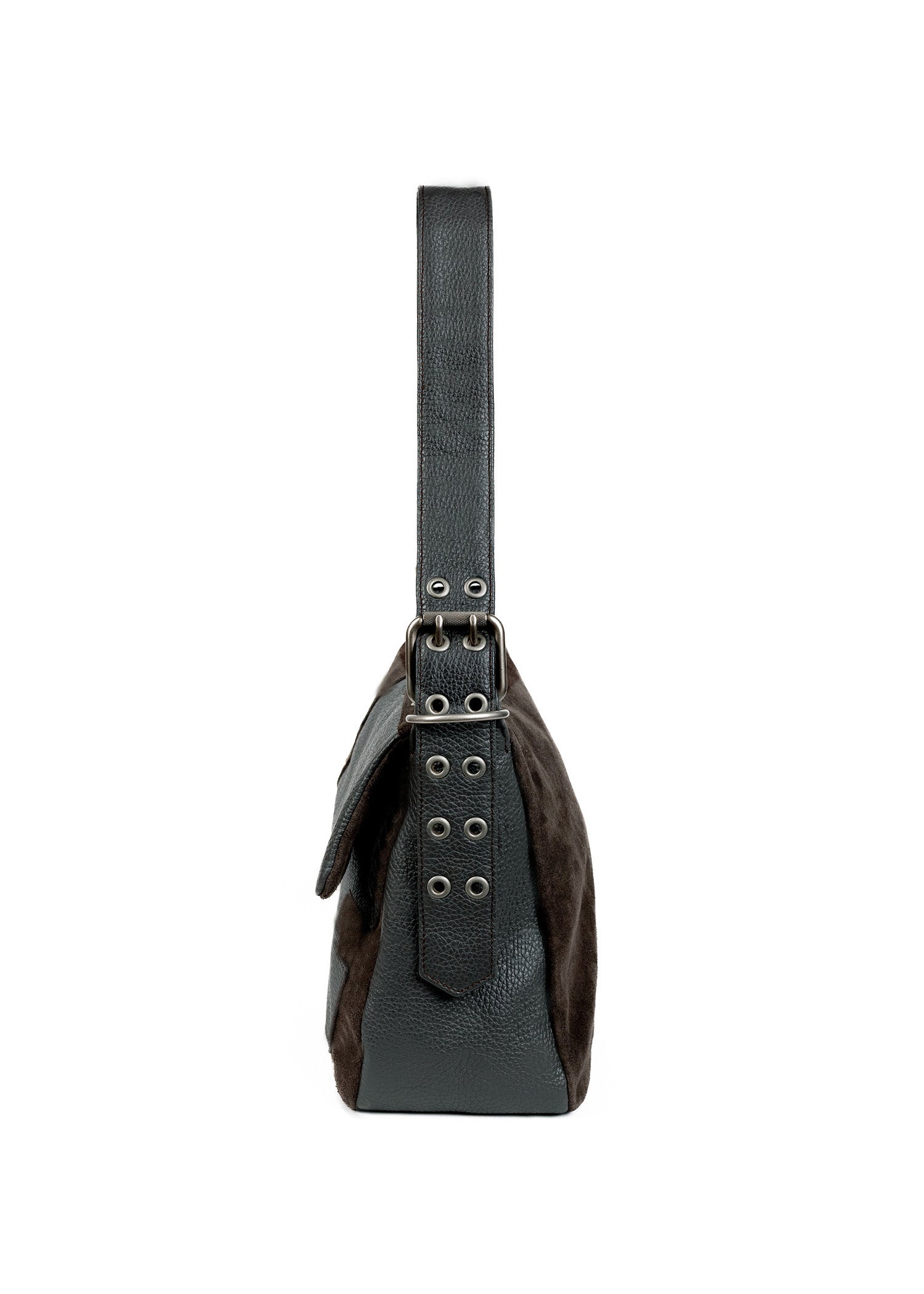 Suede Shoulder Bag - Charcoal