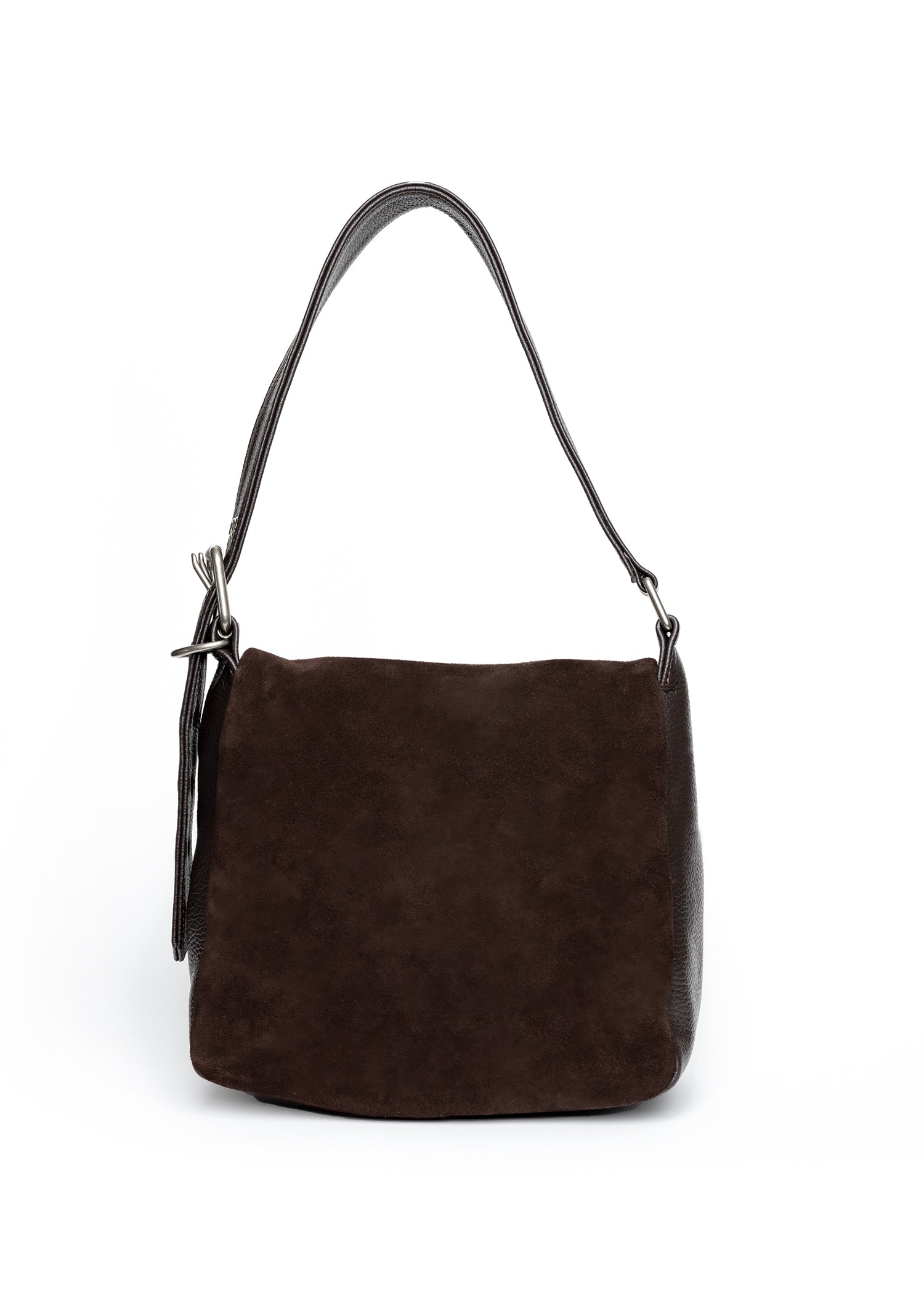 Suede Shoulder Bag - Chocolate