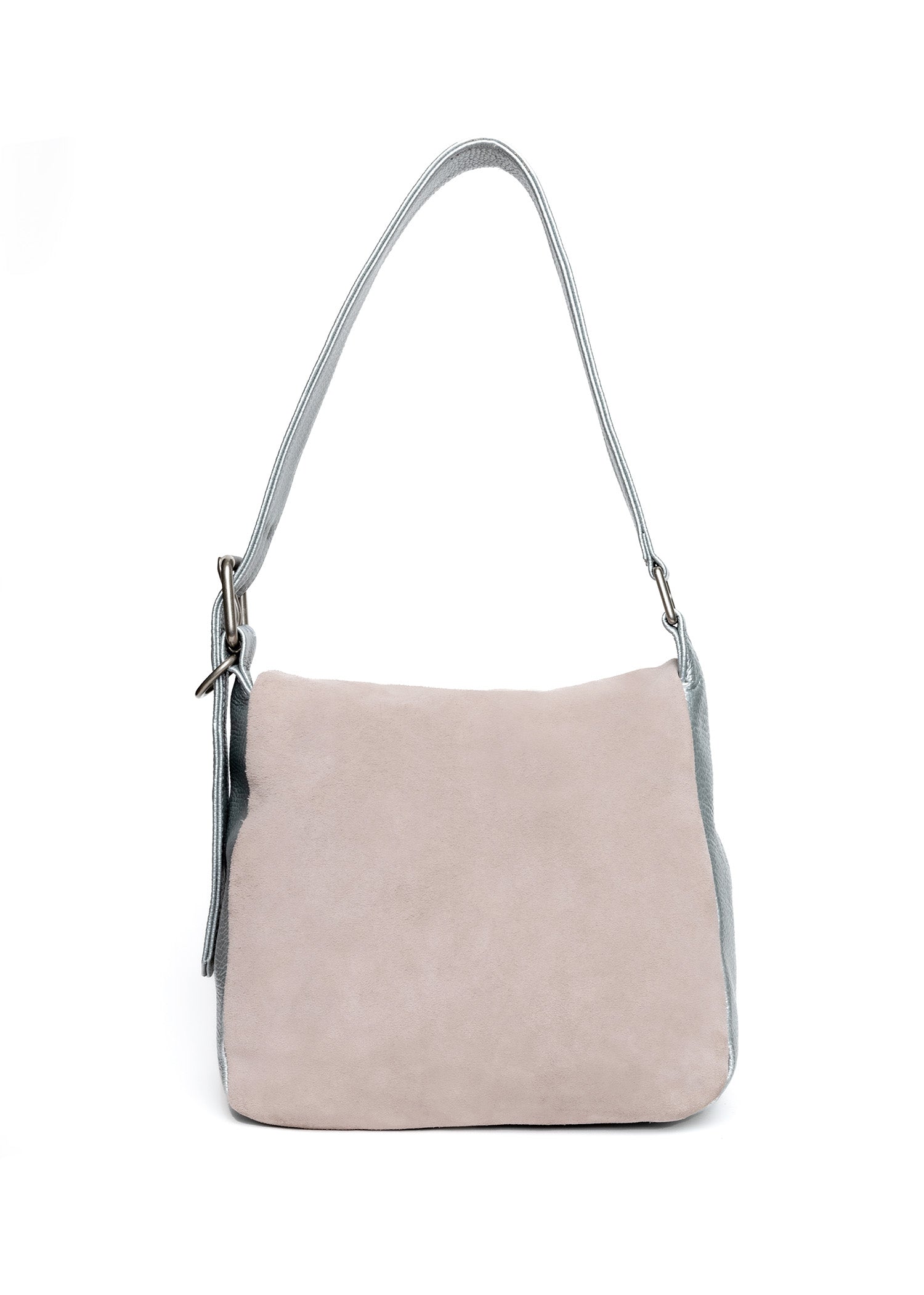 Suede Shoulder Bag - Silver