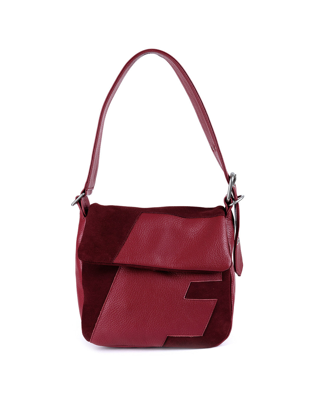 Suede Shoulder Bag - Wine