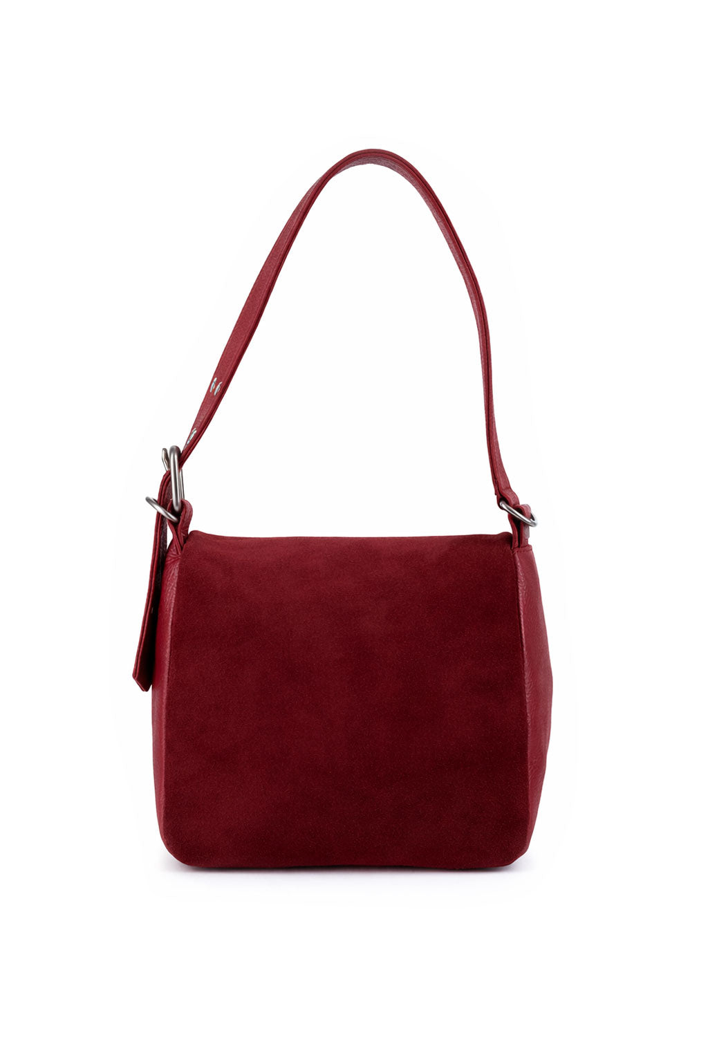 Suede Shoulder Bag - Wine